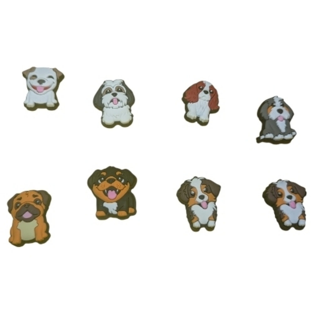 Dog Croc Charms Set Of 8 White